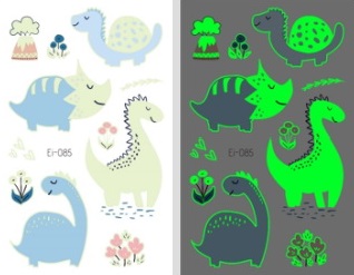 Tatuaże zmywalne dla dzieci ŚWIECĄCE DINOZAURY I085