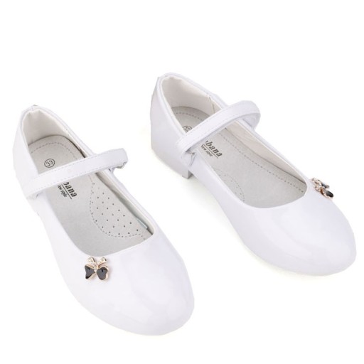 BIAŁE BALERINKI BUTY KOMUNIJNE balerinki skóra ekologiczna rozmiar 26
