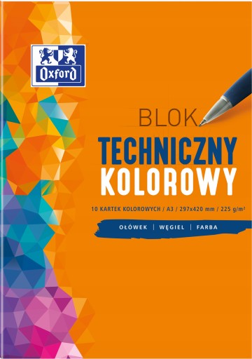 Blok techniczny Oxford A3 225g kolorowy 10k