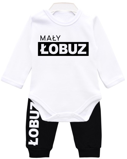 Komplet dziecięcy body spodnie Mały ŁOBUZ r. 62