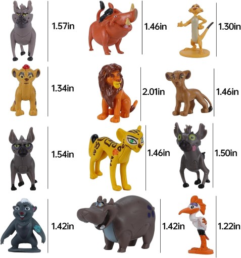 Figurki KRÓL LEW Simba Timon Pumba Disney 12 szt.