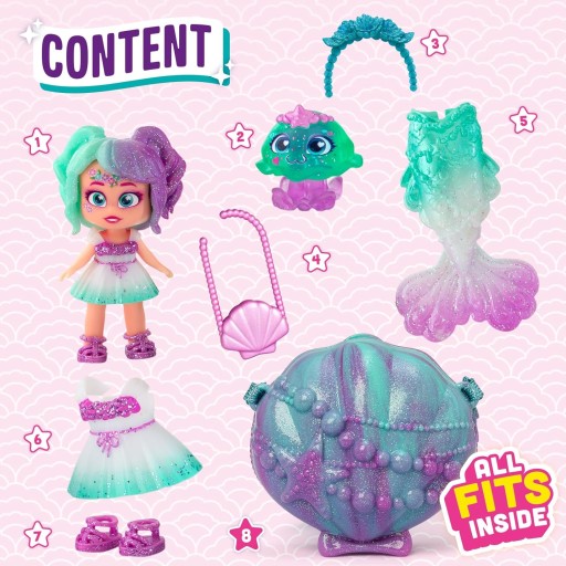 KOOKYLOOS PEARL Kooky Mermaids LALKA AKCESORIA PREZENT DLA DZIECI
