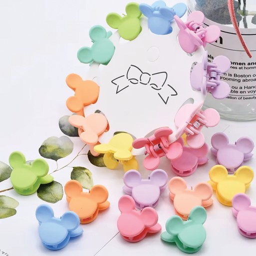 Spinki żabki do włosów 100 szt pastelowe kolorowe myszki dla dzieci ozdoby