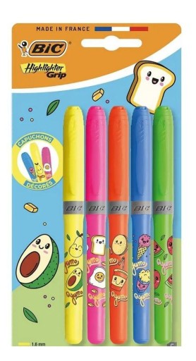 ZAKREŚLACZ GRIP NEON KAWAII MIX 5SZT