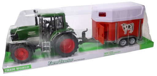 Duży traktor z przyczepą do przewozu konia 6825