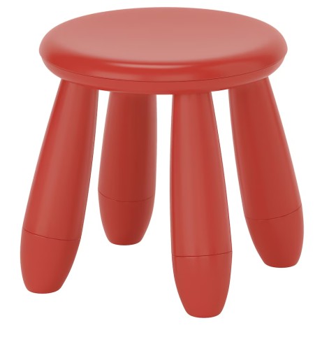 IKEA Zestaw Stolik LACK biały + MAMMUT 3x Stołek czerwony