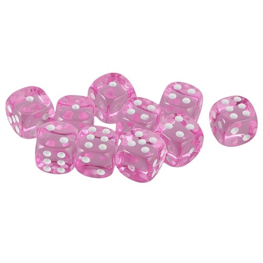 10 sztuk 16mm Sześciennych Kostek K6 kompatybilnych z D&D TRPG Party Pink