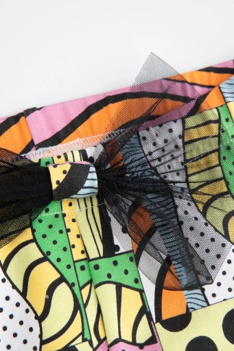 Legginsy Dla Dziewczynki Kolorowe z Kokardą 098 Coccodrillo ZC4