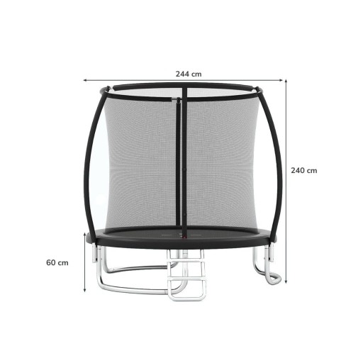 Trampolina zewnętrzna z drabinką Trampolina ogrodowa 244 cm