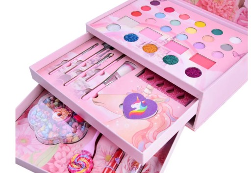 ZESTAW DO MAKIJAŻU KUFEREK KOSMETYKI MAKEUP DLA DZIECI JEDNOROŻEC PREZENT