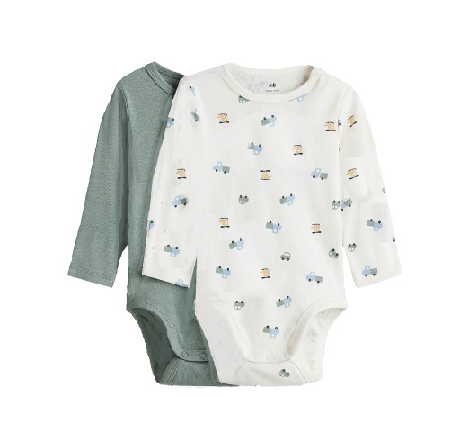 H&M 2 pac body AUTKA zielone beż 86