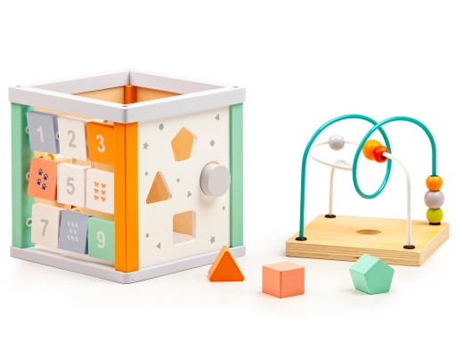 Kostka edukacyjna Ecotoys drewniana