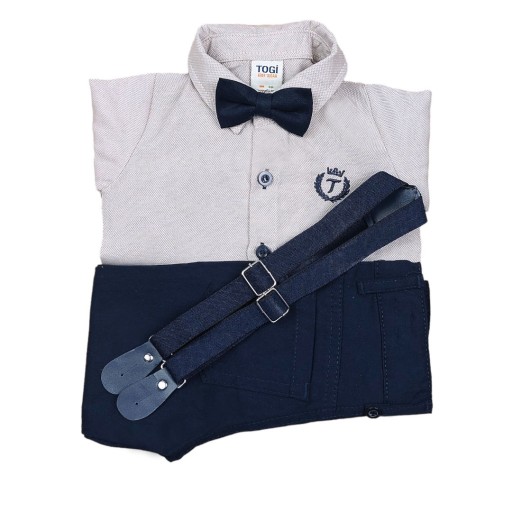 ELEGANCKI KOMPLET GARNITUR 4 cz. z KOSZULOBODY 80