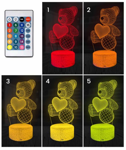 Lampka nocna 3D Lamp wielokolorowy