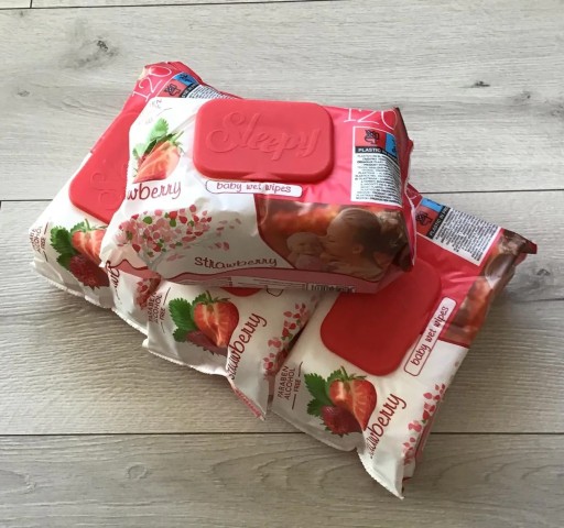 Chusteczki Nawilżane Sleepy 12x120szt Truskawkowe