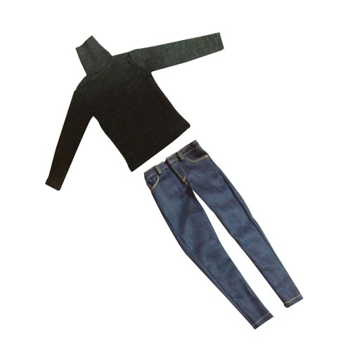 1/6th Scale Turtleneck T Shirt Jeans Spodnie dla