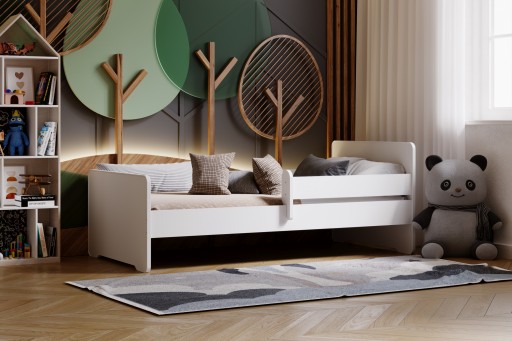 Łóżko dziecięce Kobi MAX 74 x 140 cm biały z barierką