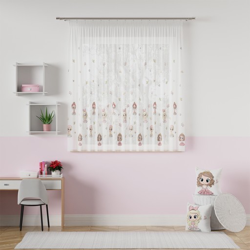 Firany Woalowe Firana Gotowa Dziecięca Woal Lalka Taśma sz280x110