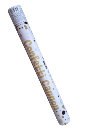 WYRZUTNIA KONFETTI TUBA STRZELAJĄCA KONFETTI CZARNE, SREBRNE, ZŁOTE 37,5 cm