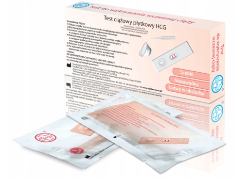 Test ciążowy płytkowy HCG do wykrywania wczesnej ciąży Testeo 1 sztuka