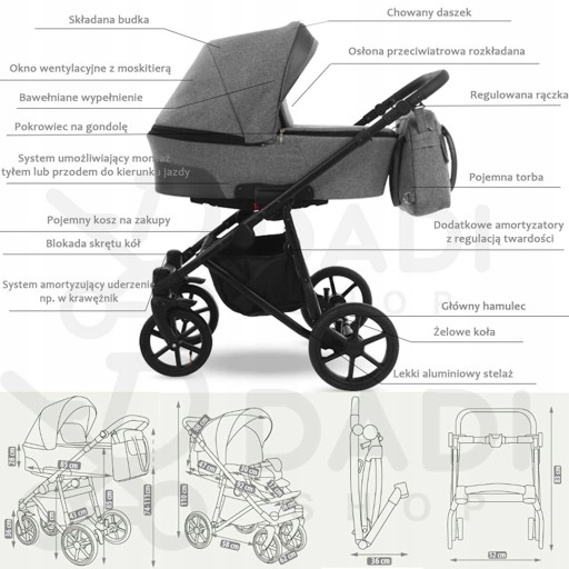 Fioletowy Wózek wielofunkcyjny 2w1 Ollio Camarelo