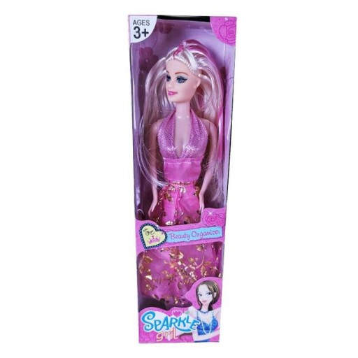 LALKA SPARKLE GIRL W SUKIENCE RÓŻOWEJ RÓŻOWE PASEMKA