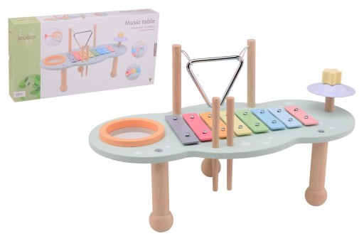 DREWNIANY MUZYCZNY STOLIK z instrumentami Joueco