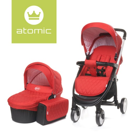 4Baby Wózek 3w1 Atomic Gondola + Nosidełko Czerwony