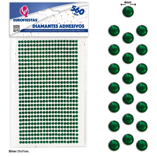 560 diamencików samoprzylepnych małe zielone