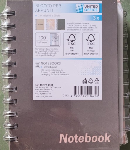 Notes A6 United Office wielokolorowy