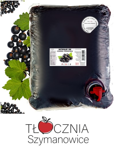Sok z czarnej porzeczki 100% NFC bez cukru Tłocznia Szymanowice 5 litrów