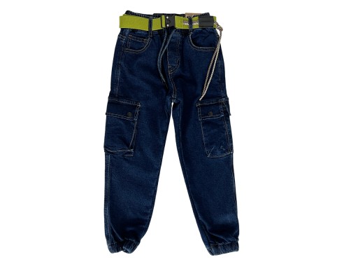 SPODNIE JEANS chłopięce ocieplane bojówki jogger 122/128 (8)