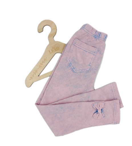 Gamet legginsy dziecięce długie imitujące jeansy bawełna różowy rozmiar 122