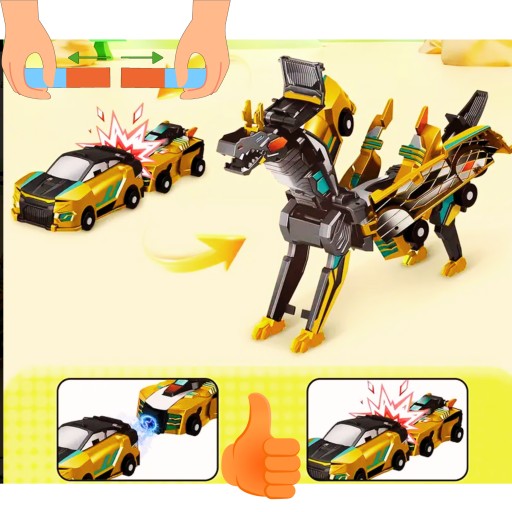 Zabawki Dla Dzieci Chłopców Pojazdy Robot Magnetyczny 2w1 Zestaw Na Prezent