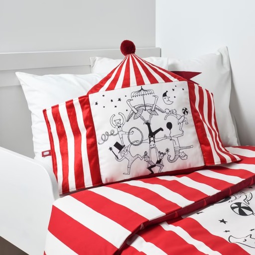 IKEA BUSENKEL Poduszka rozkładana cyrk 48x37 cm
