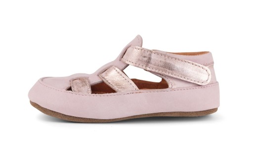 Kapcie dziecięce Lasti OBEX rozmiar 23 skórzane barefoot jasny róż