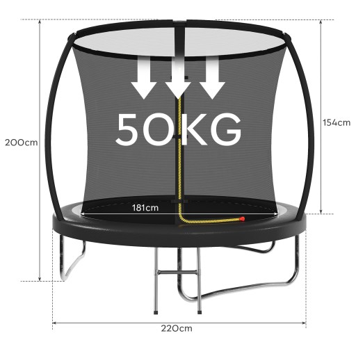 Trampolina Domowa i Ogrodowa z Siatką Wewnętrzną, 230 cm (7.5 stopy)