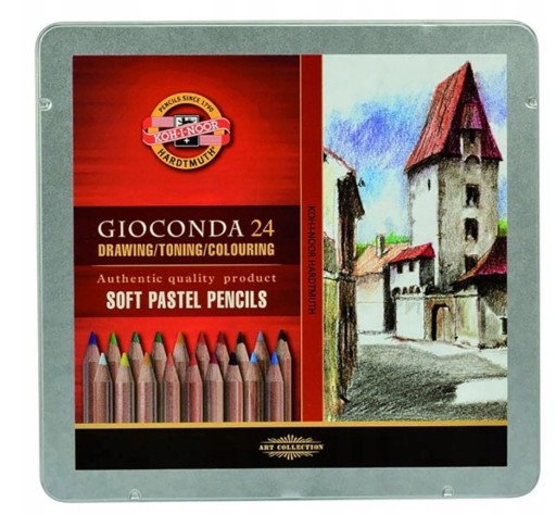 Pastele suche w kredkach Gioconda KOH-I-NOOR 24 w kasetce 8828