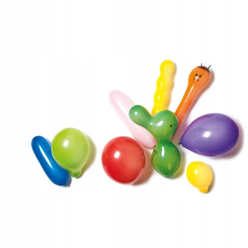 Balony wielokolorowe lateksowe różne kształty i kolory zestaw 20szt