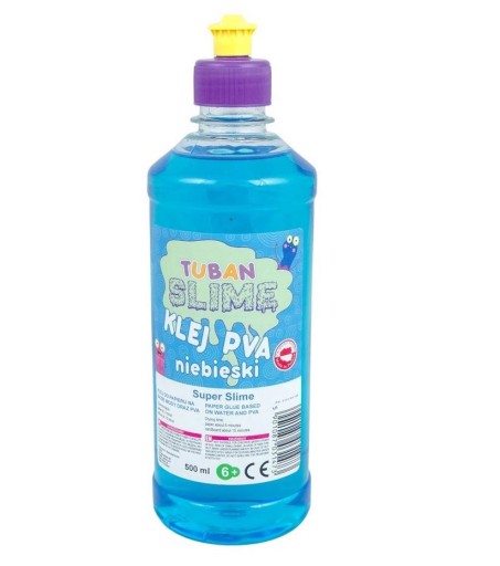Niebieski Klej Pva do SLIME GLUTKA 500 ml Tuban Piękny Kolor Dekoracyjny
