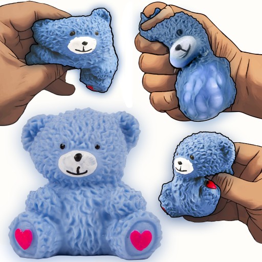 ZABAWKA GNIOTEK Miś Antystresowy Miękki Sensoryczny Squishy NIEBIESKI