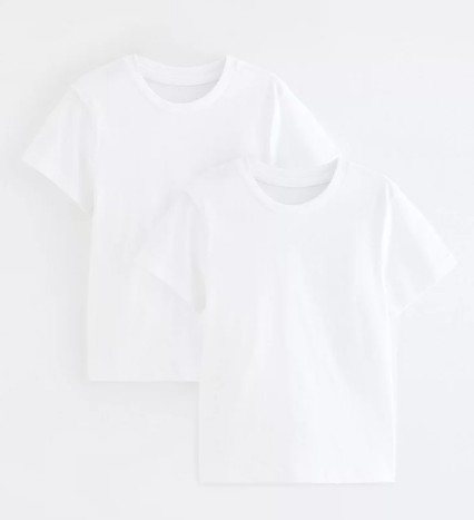 GEORGE T-shirt biały chłopięcy 2 pak, roz 110-116 cm