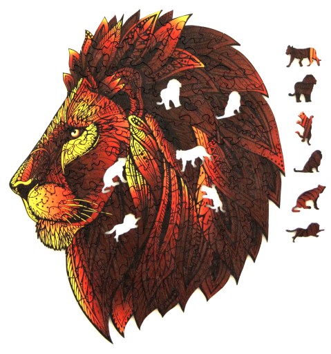 Gra planszowa Eureka Puzzle drewniane / kolorowe - Lew Eureka