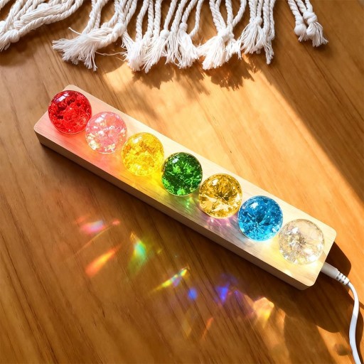 7 sztuk kryształowych kul 3D, lampka nocna, 40 mm, szklana kula z