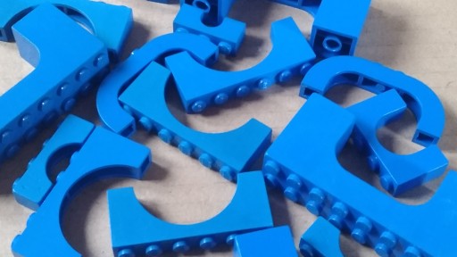 043d. Lego łuk łuki mix 7 szt niebieski