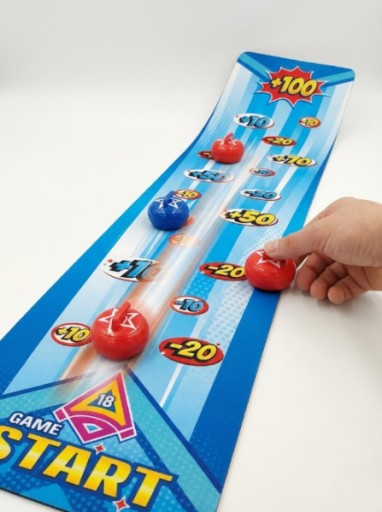 Gra zręcznościowa Number Game – mata do ślizgania 20x90cm, 6 krążków