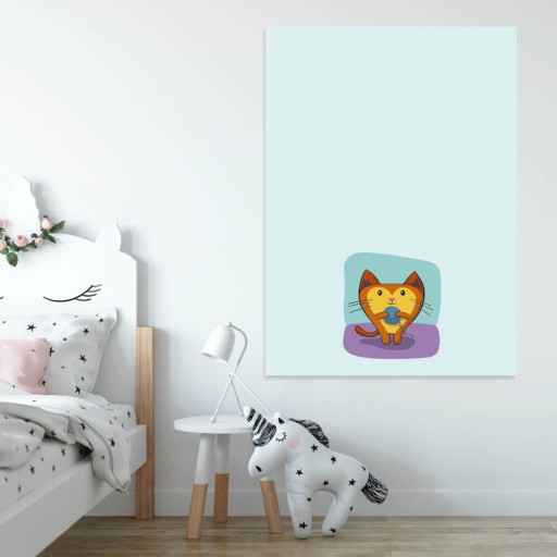 Tablica magnetyczna suchościeralna dla dzieci kot 466 50x70cm PCV