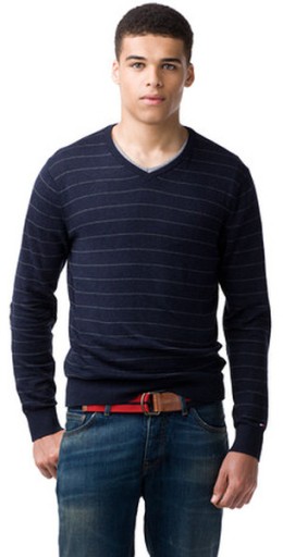 Zdjęcie oferty: TOMMY HILFIGER Marius Cashmere Cotton V-neck sweter męski L