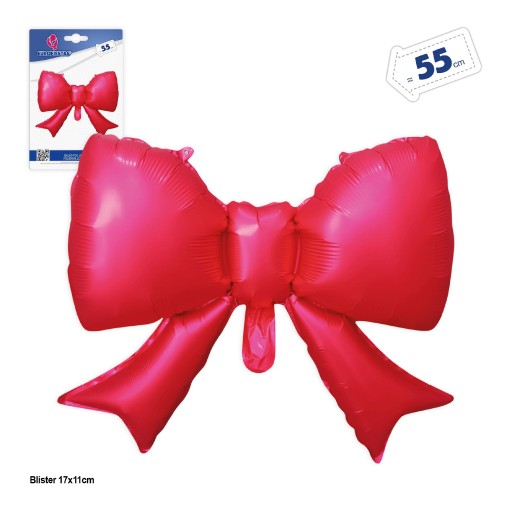 Balon foliowy kokarda fuksja 21'' - 55x43 cm