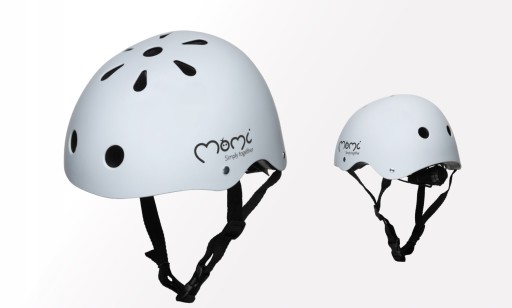 SOLIDNY KASK DZIECIĘCY ROWER HULAJNOGA JASNY SZARY BEZPIECZEŃSTWO 48-55cm